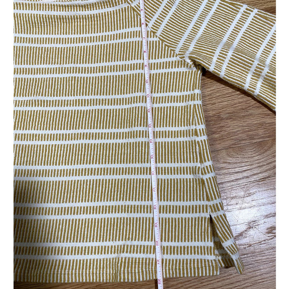 Anthropologie Postmark Mustard Yellow Striped Flared Sleeve Sweater size Medium - Picture 7 of 7